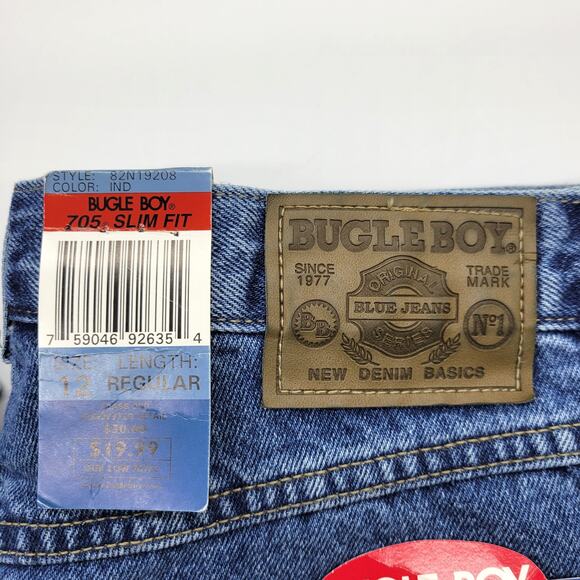 Bugle Boy Jeans Women's 12 Blue Denim Vintage 90s Rigid 100% Cotton High Rise - Picture 11 of 13